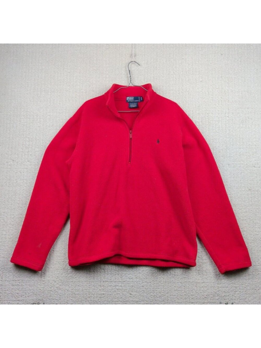 Vintage Polo Ralph Lauren Polar Fleece Half Zip Jacket Red Gorpcore Men Sz M